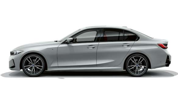 BMW 3er Limousine LCI G20 Seitenansicht stehend BMW 3er Limousine LCI G20 Brooklyn Grau Seitenansicht stehend