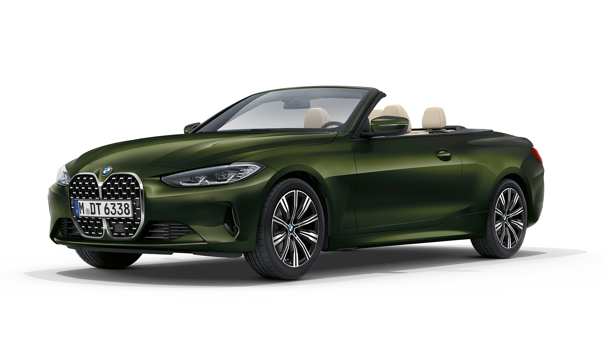 BMW 4er Cabrio G23 2020 Basisausstattung Bluestone metallic Dreiviertel-Frontansicht