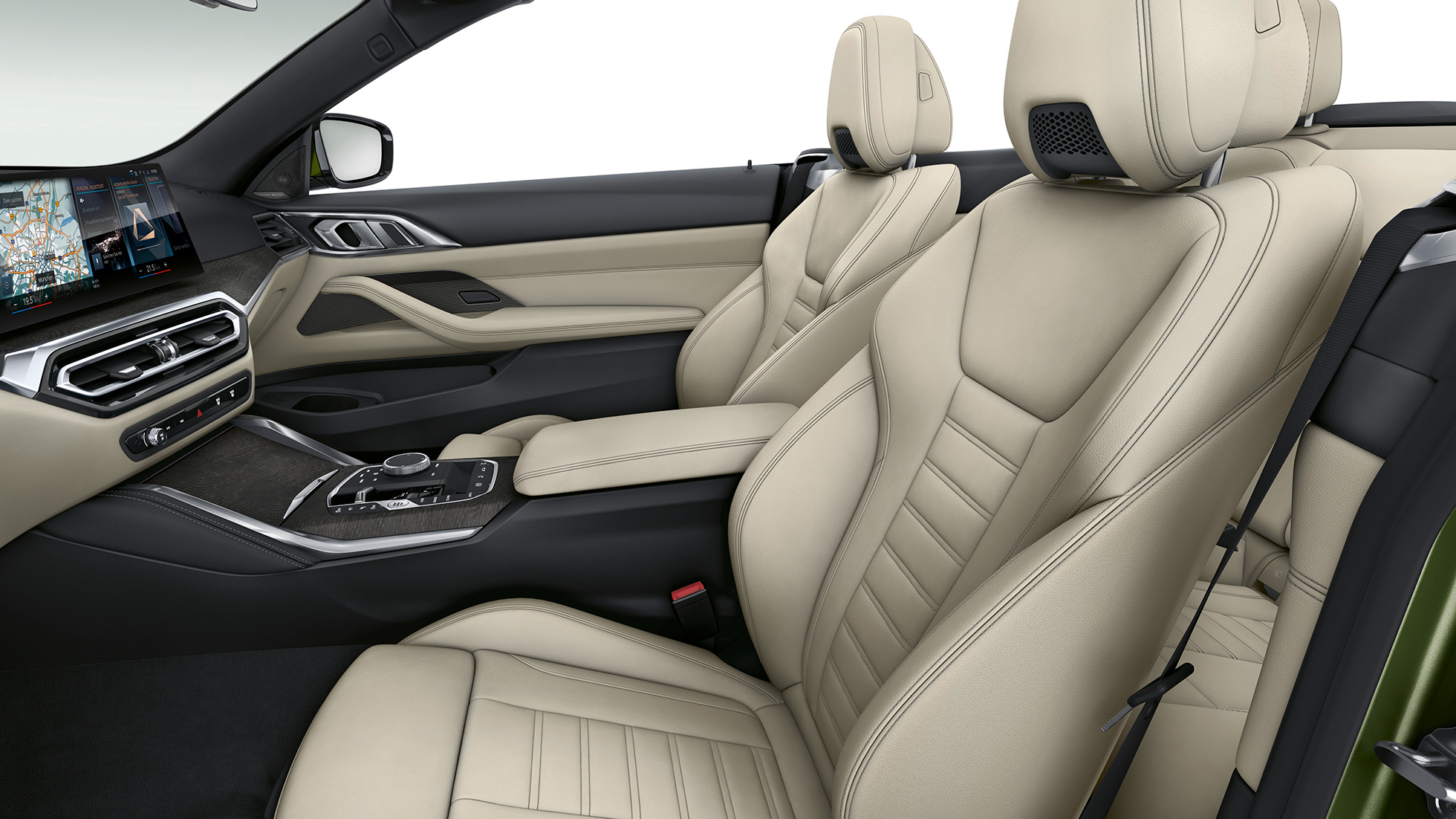 Sportsitze mit Polsterung in Exklusivleder BMW 4er Cabrio G23 2020 Modell M Sport Innenraum