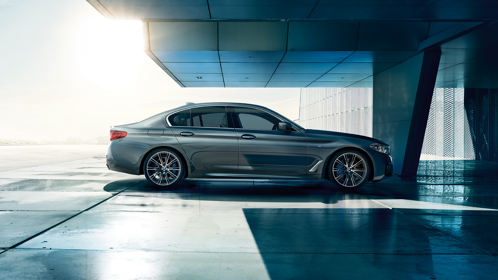 Seitenansicht Design BMW 5er Limousine BMW 5er Limousine 540i Limousine G30 Bluestone metallic Seitenansicht