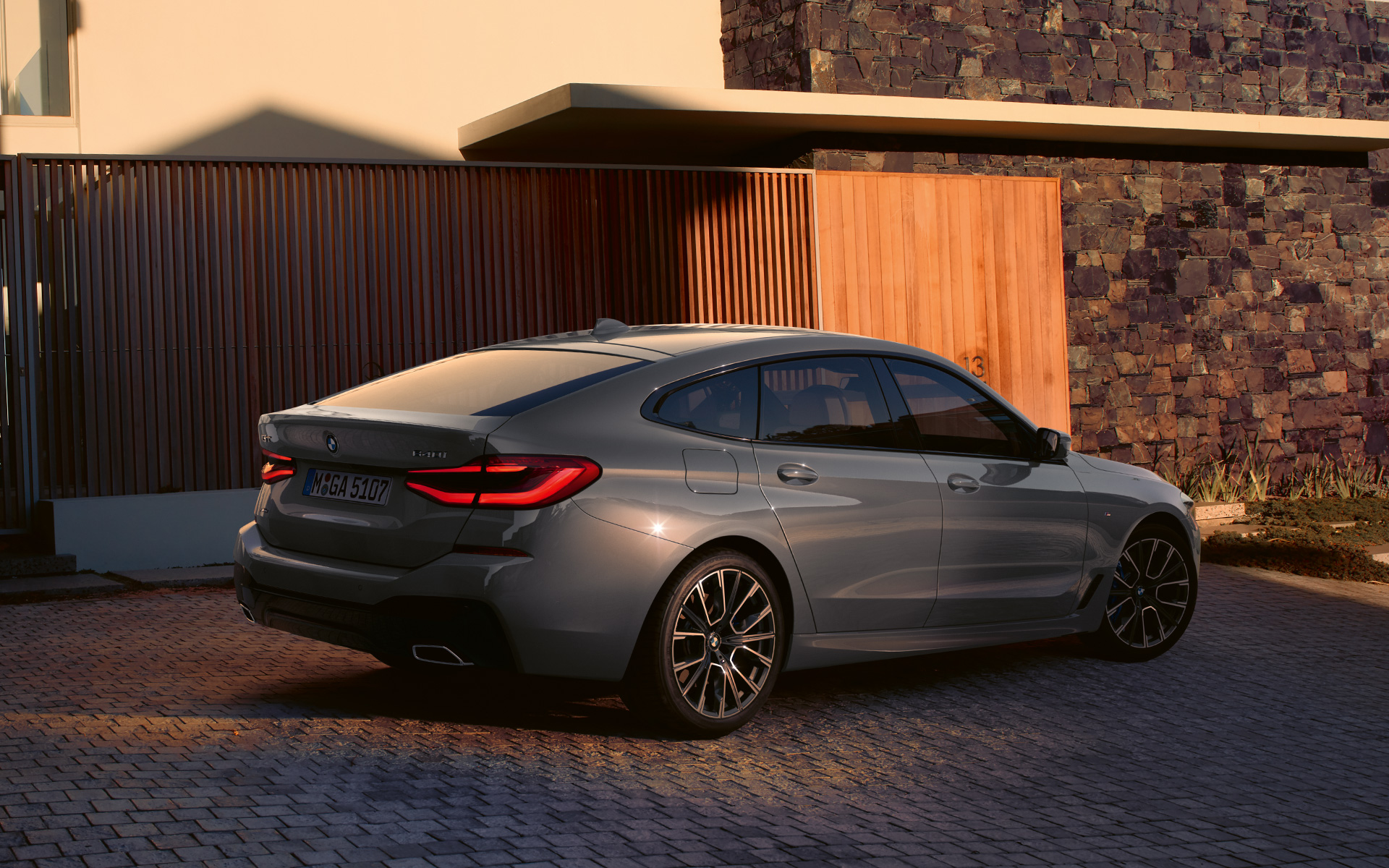 Heckdesign BMW 6er Gran Turismo 640i xDrive G32 2020 Berninagrau Heckansicht