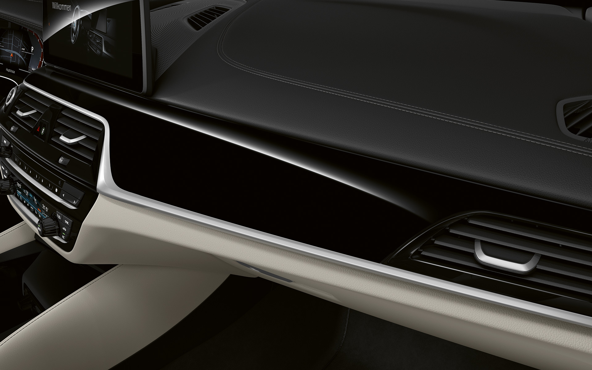 BMW Individual Interieurleisten Pianolack schwarz BMW 6er Gran Turismo IG32 2020 Interieur Cockpit
