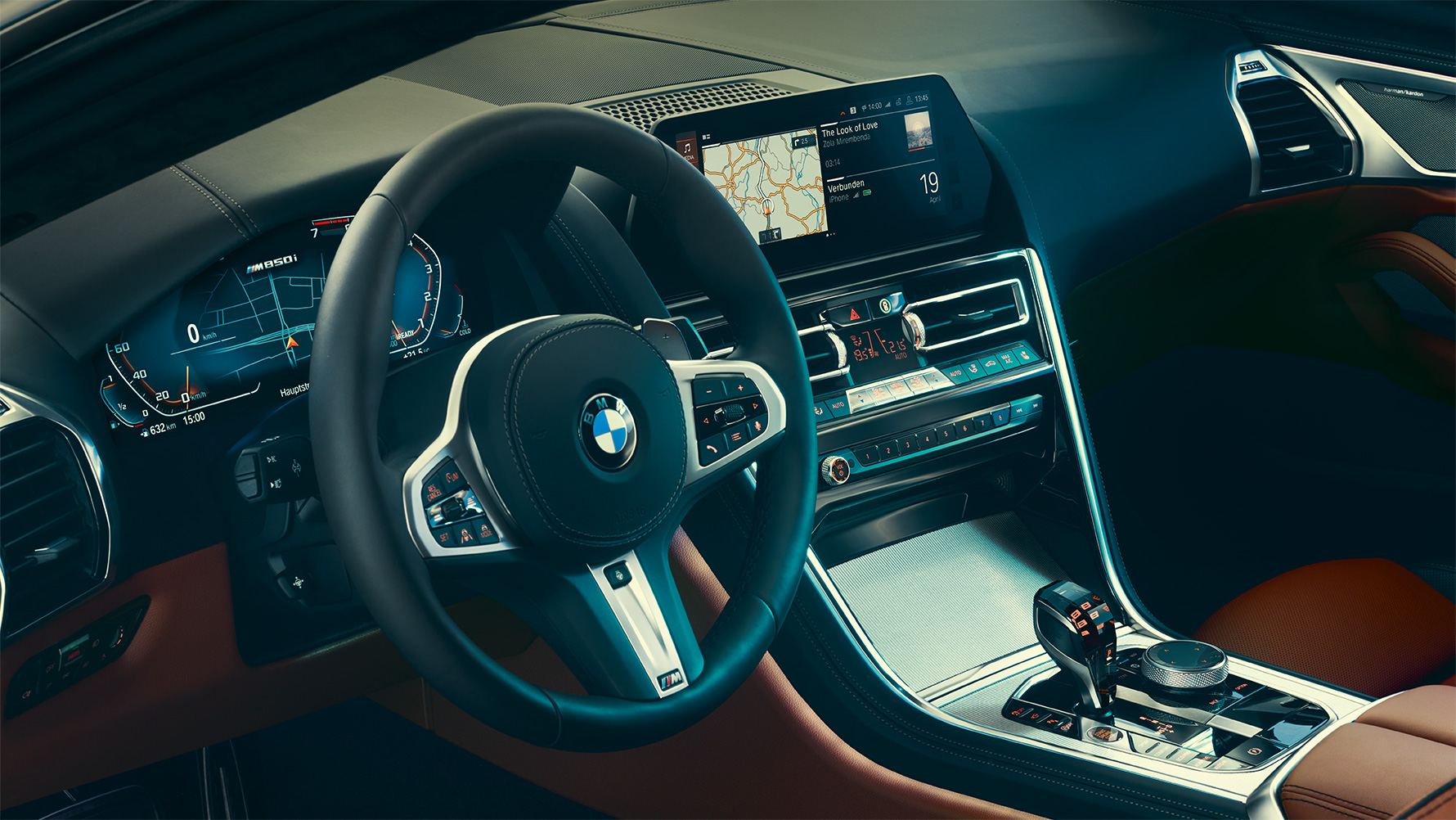 BMW 8er Coupé, Cockpit Nahaufnahme des BMW 8er Coupé Cockpits.