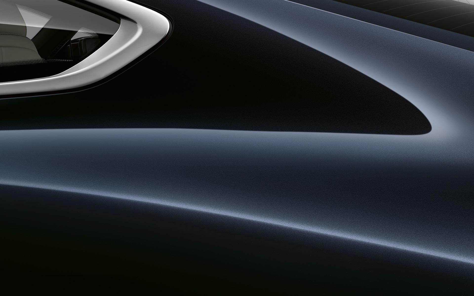 BMW 8er Coupé, Nahaufnahme C-Säule Nahaufnahme der C-Säule des BMW 8er Coupé in Carbonschwarz metallic.