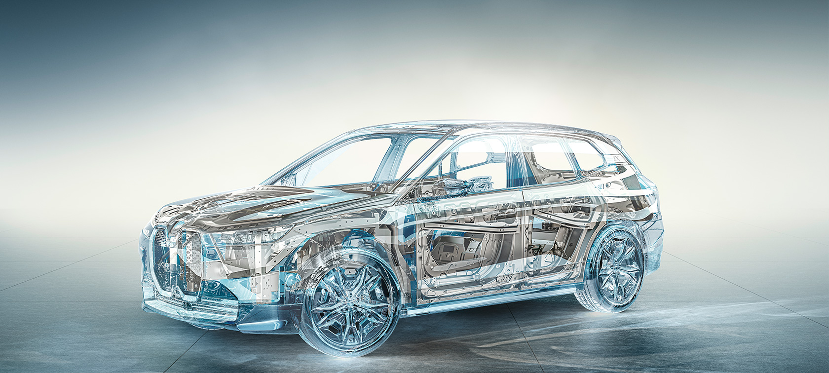 BMW iX M60 i20 2022 elektrischer SUV Elektroauto technische Innenansicht stehend