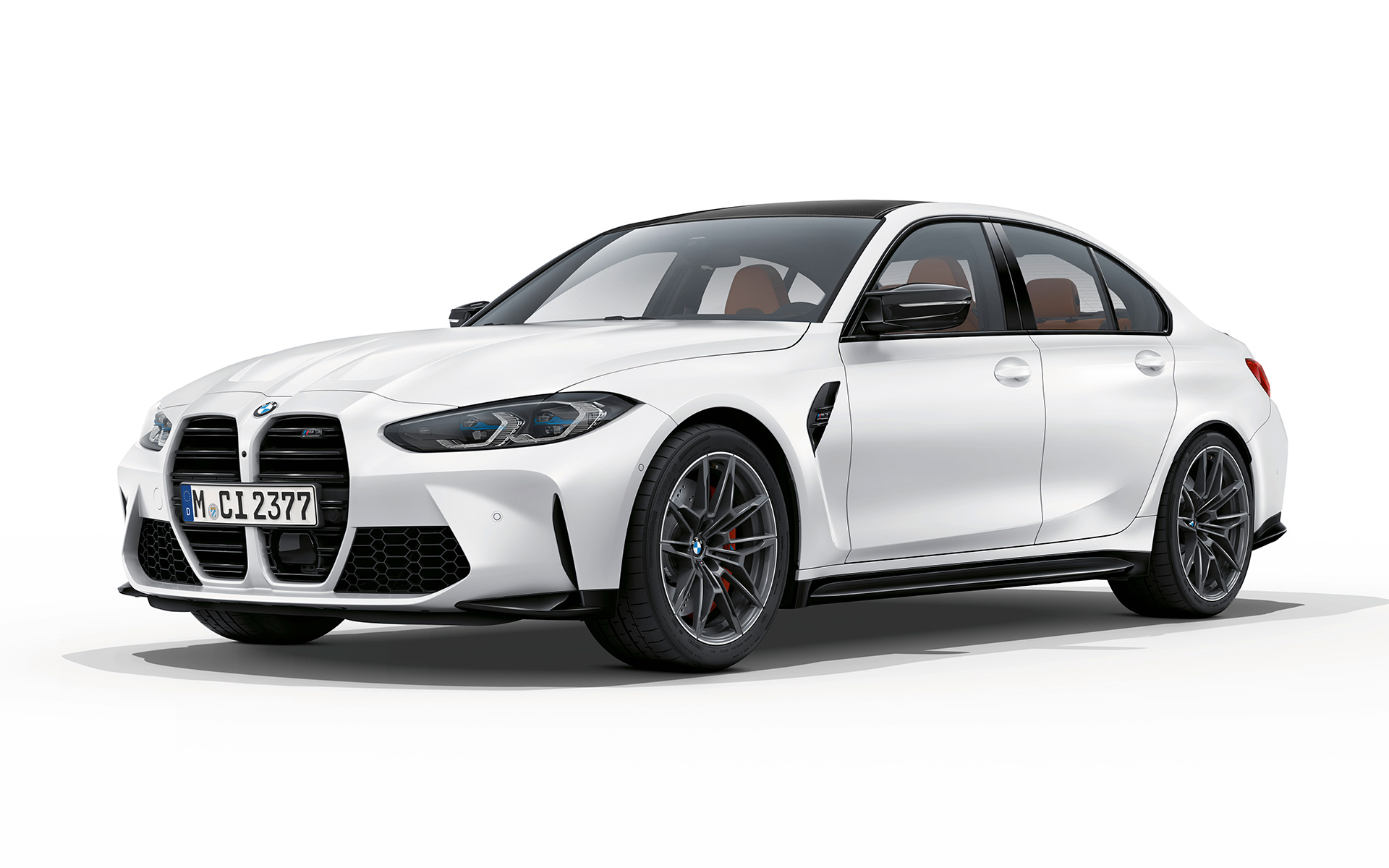 BMW M3 Competition G80 2020 Frozen Brilliant White metallic Dreiviertel-Frontansicht