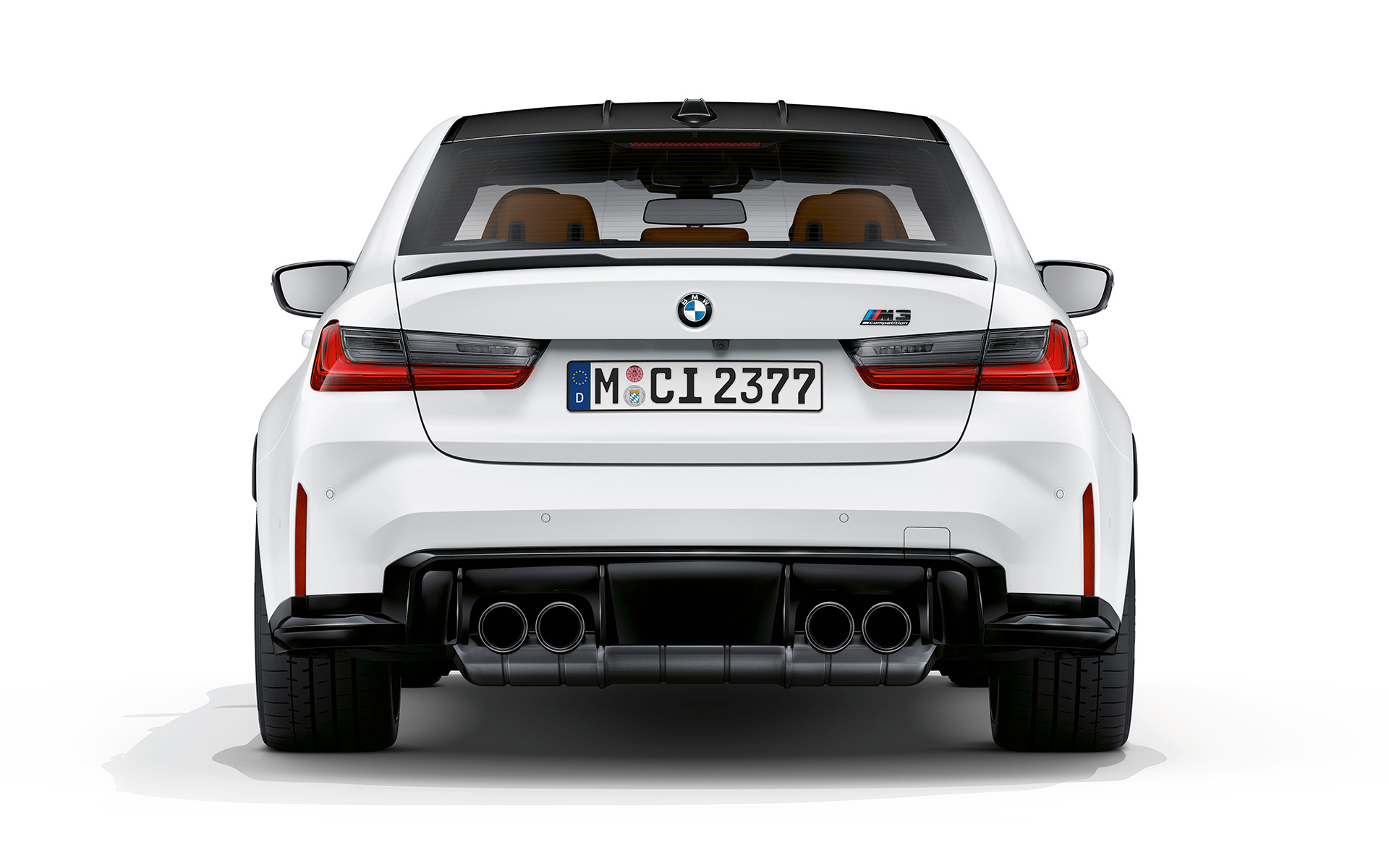 BMW M3 Competition G80 2020 Frozen Brilliant White metallic Heckansicht