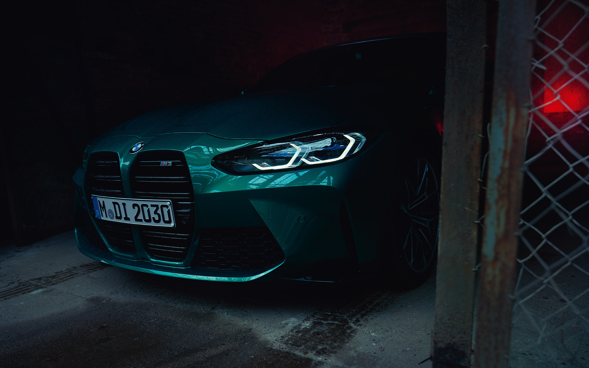 BMW M3 G80 2020 Isle of Man Grün metallic seitliche Front