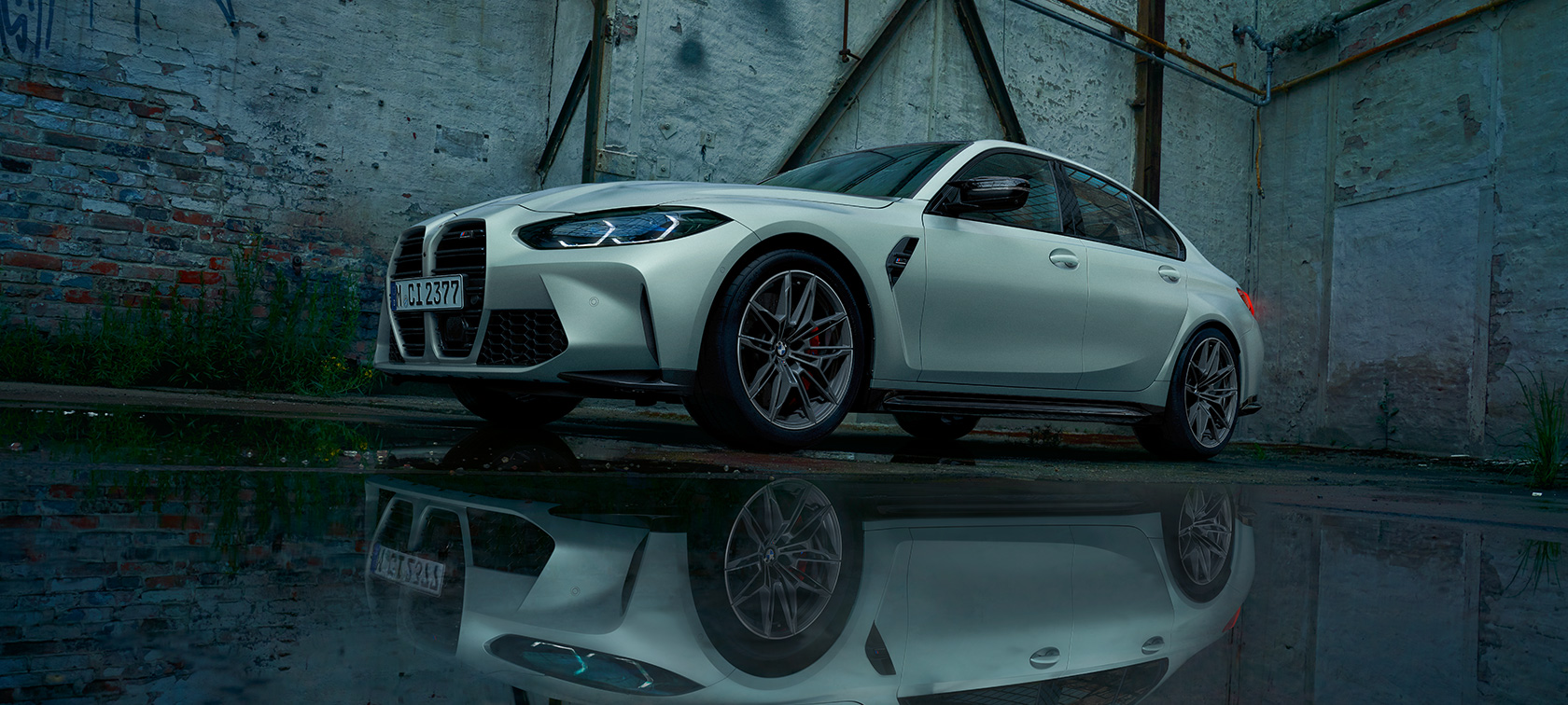 BMW M3 Competition G80 2020 Frozen Brilliant White metallic Dreiviertel-Frontansicht