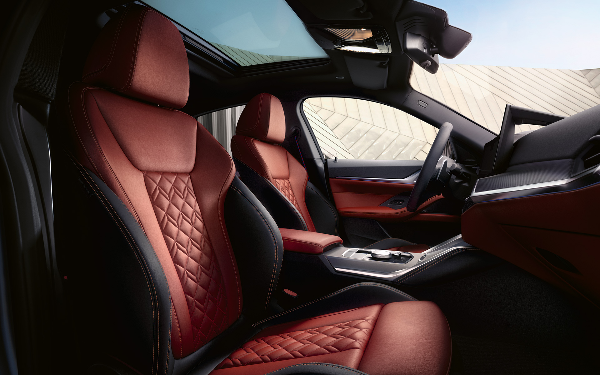 BMW M440i xDrive Gran Coupé G26 2021 seitliche Innenraumansicht