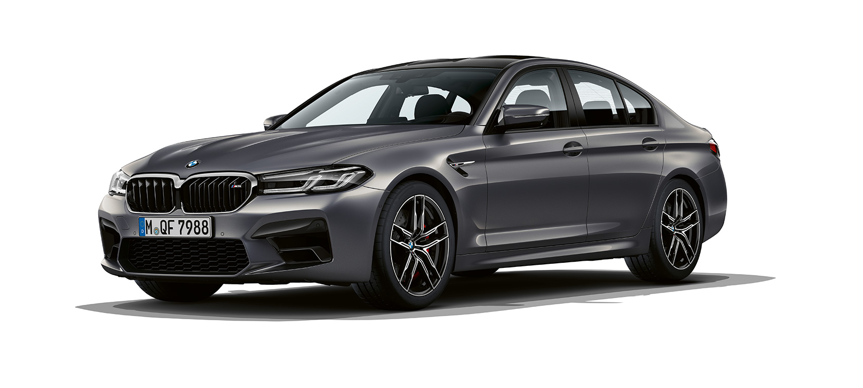 BMW M5 F90 LCI Facelift 2020 Brands Hatch Grau metallic Dreiviertel-Frontansicht