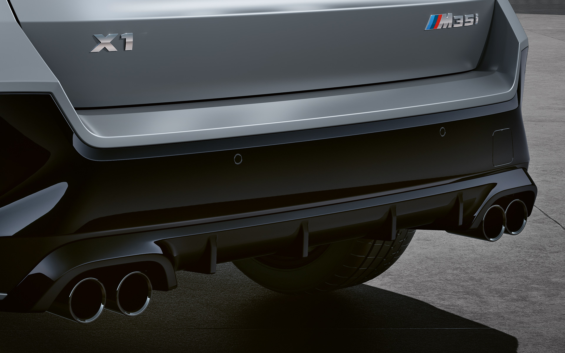 BMW X1 M35i Detail Endrohre BMW X1 M35i Exterieur Detail Endrohre