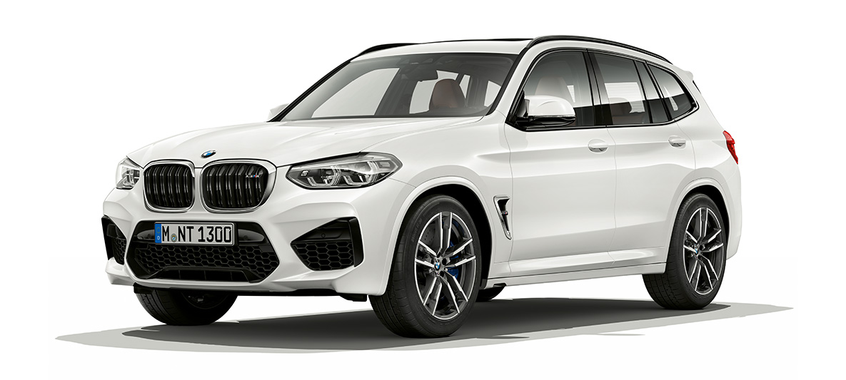 BMW X3 M SUV, Dreiviertel-Seitenansicht F97. BMW X3 M SUV in Alpinweiß, Exterieur, Dreiviertel-Seitenansicht F97.