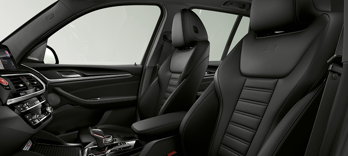 BMW X3 M SUV, Sportsitze aus Leder 'Vernasca' Schwarz F97. BMW X3 M SUV, Interieur, Sportsitze aus Leder 'Vernasca' Schwarz F97.