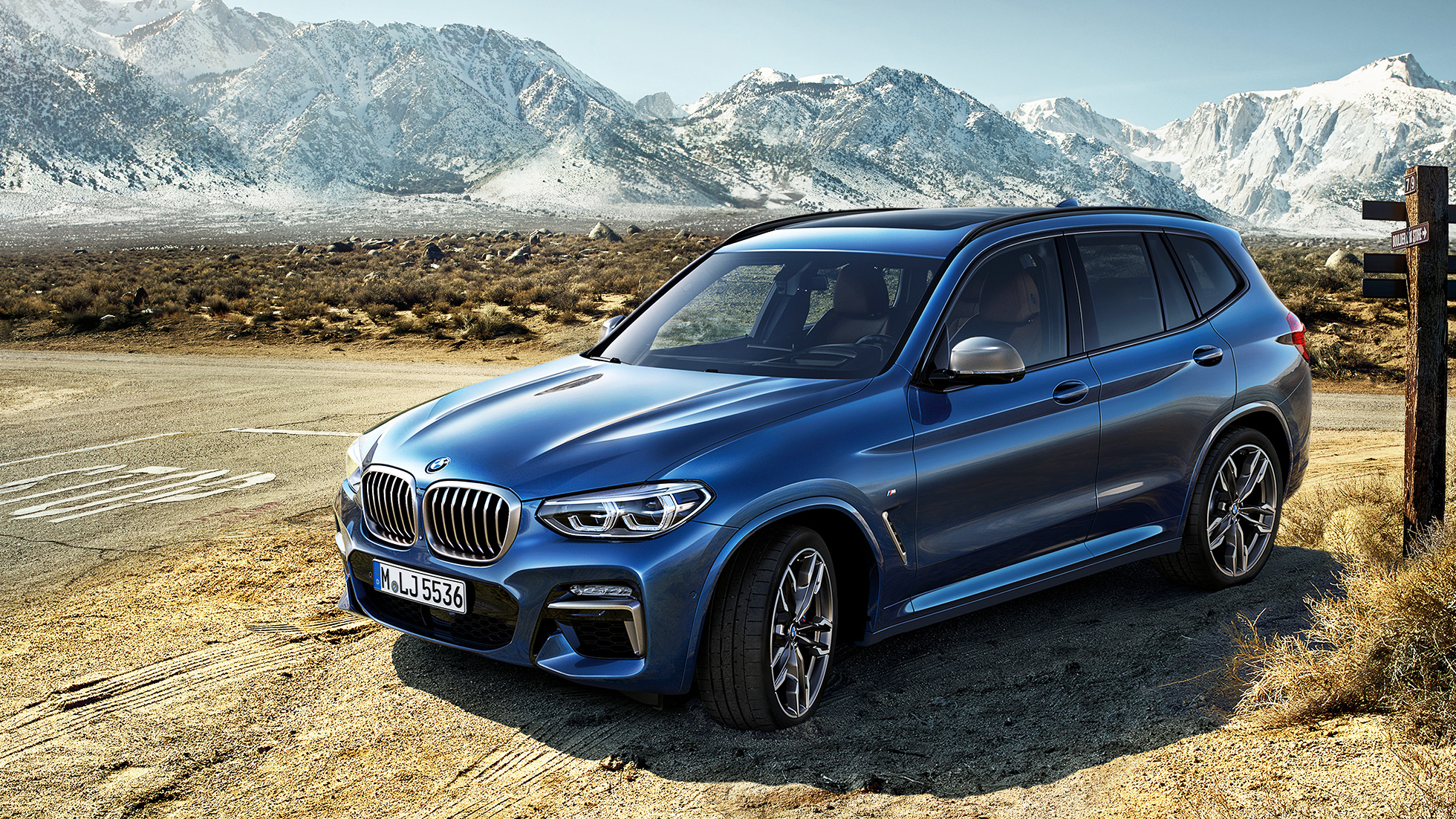 BMW X3 M40i SUV, Dreiviertelfrontschuss im Gebirge G01 BMW X3 M40i SUV, Dreiviertelfrontschuss im Gebirge G01