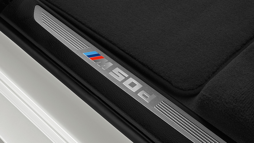 Door sill finishers with model designation Door sill finishers with model designation