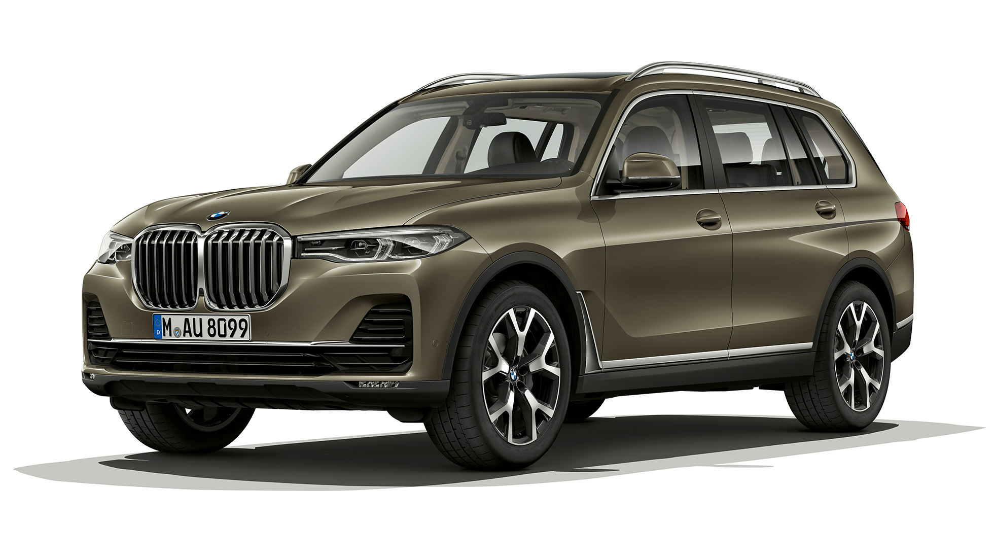 BMW X7 Studioaufnahme des BMW X7 in dreiviertel Frontansicht in Vermontbronze
