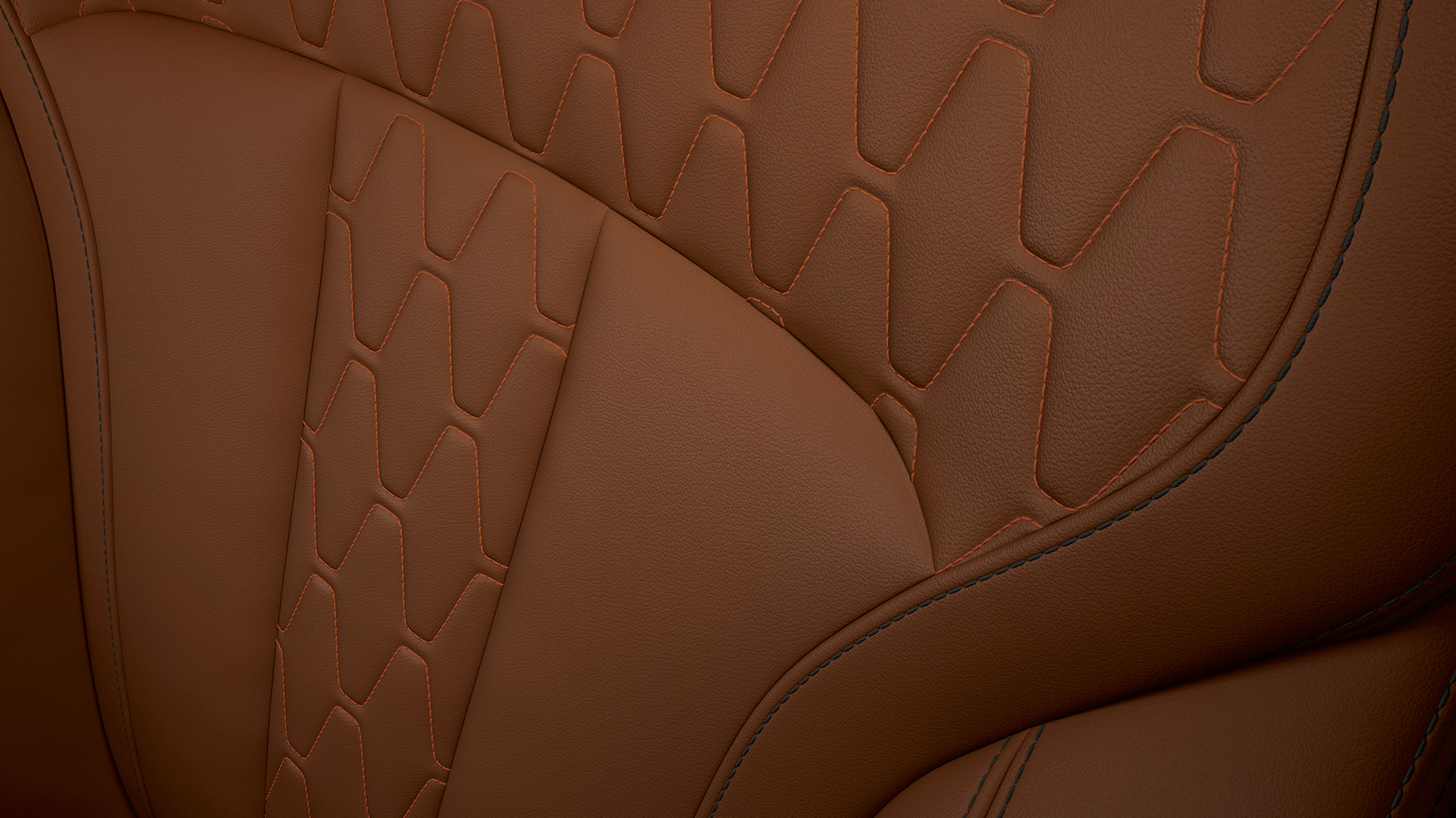 BMW X7, M Sportpaket Polster Design Nahaufnahme des Polster Designs des BMW X7 mit der Ausstattung des M Sportpaket