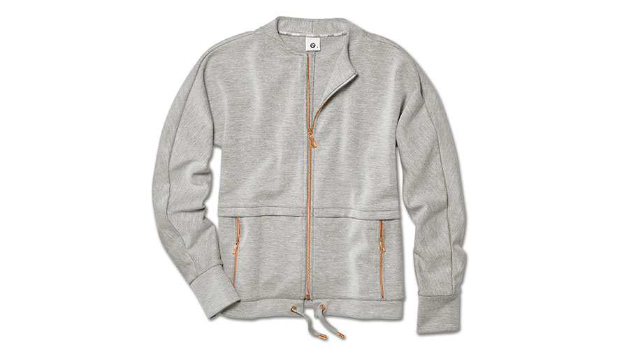 BMW Sweatjacke Damen. Das Produktbild zeigt die BMW Sweatjacke für Damen.