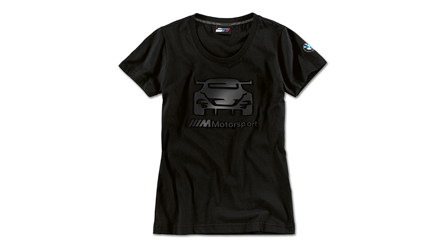 BMW M Motosport T-Shirt Damen Grafik. Das Produktbild zeigt das BMW M Motorsport T-Shirt Damen Grafik.