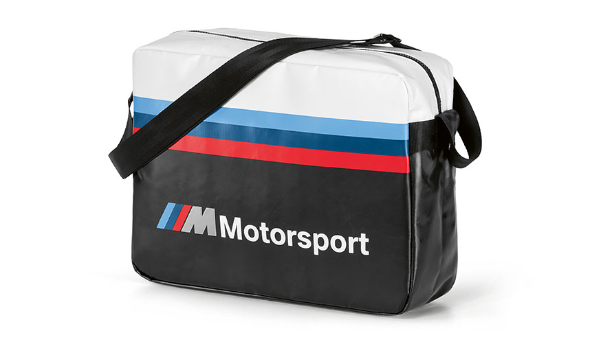 BMW M Motorsport Umhängetasche. Das Bild zeigt die BMW M Motorsport Umhängetasche.