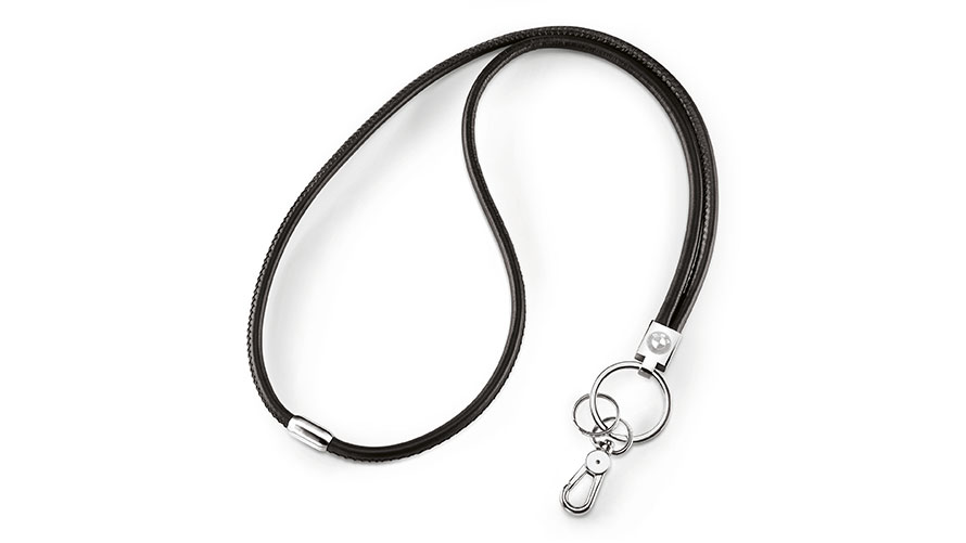 BMW Lanyard aus Leder. Das Produktbild zeigt das BMW Lanyard aus Leder.