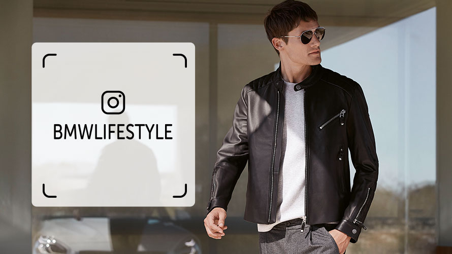 Entdecken Sie BMW Lifestyle auf Instagram. Ein junger Mann trägt Produkte der BMW Lifestlye Collection.