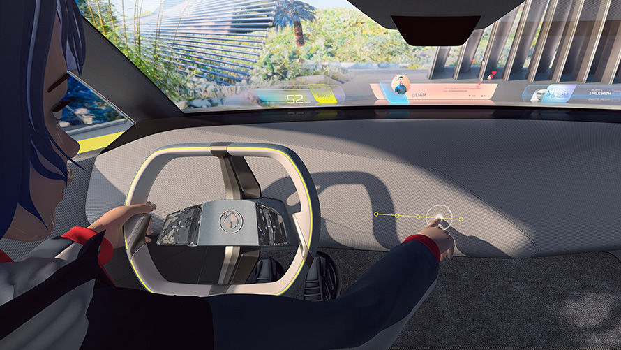 BMW i Vision Dee interaktive Kommunikation BMW i Vision Dee Visionsfahrzeug interaktive Kommunikation