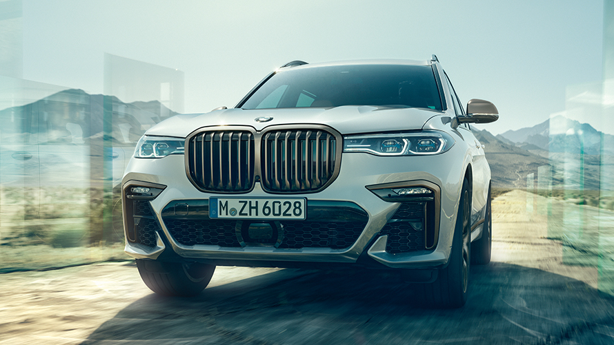 BMW X7 M50i G07 2019 BMW X7 M50i G07 2019 Mineralweiß Frontansicht