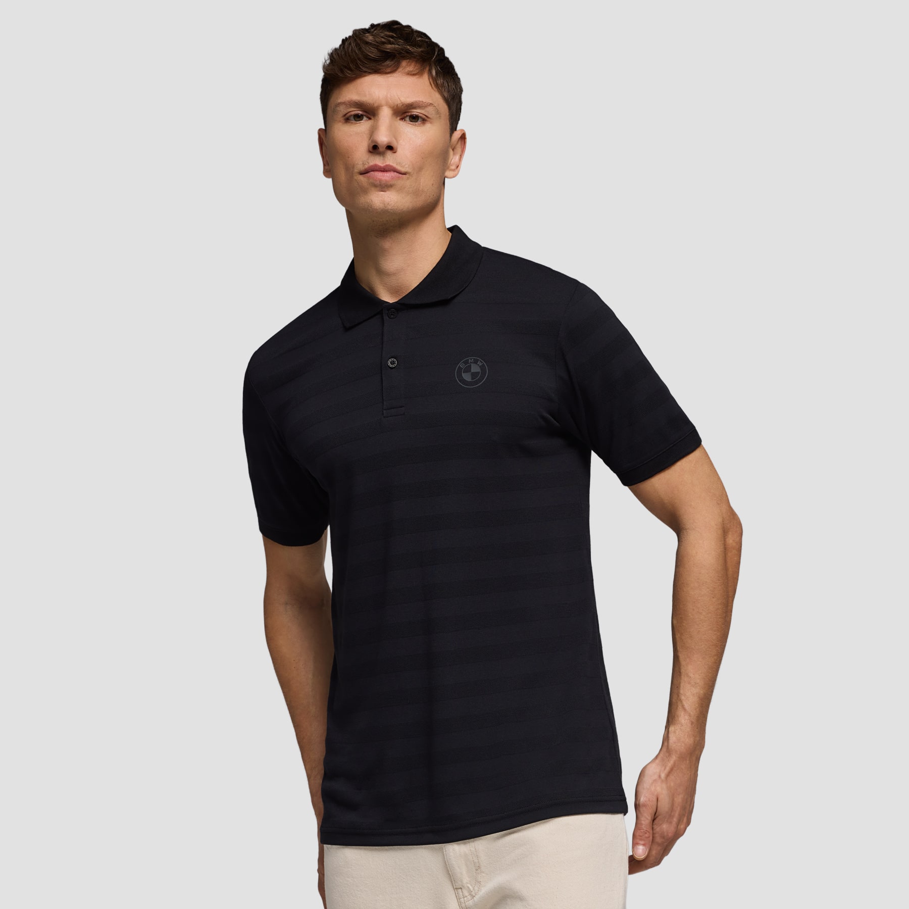 Visa som helskärm BMW Lifestyle Pixel Logo Polotröja - Herr True Black 3