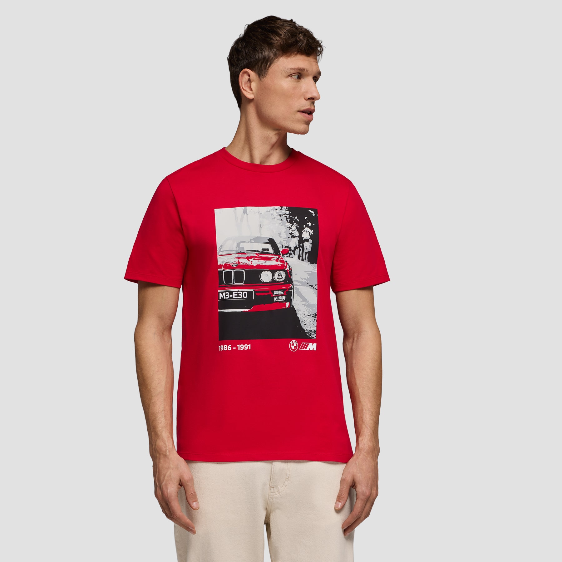 Visa som helskärm BMW M Series  M3 E30 T-shirt  Lysande rött 5