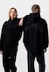 Sweat à Capuche Oversized BMW Arched Logo noir Unisexe