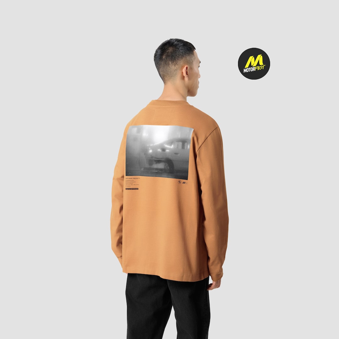 View in full screen BMW M Oversized Long Sleeve T-shirt Dark Brown Wood 1