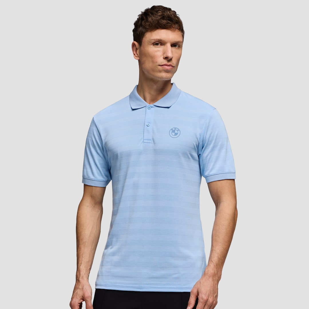 View in full screen BMW Lifestyle Pixel Logo Polo Shirt - Men's Chambray 1