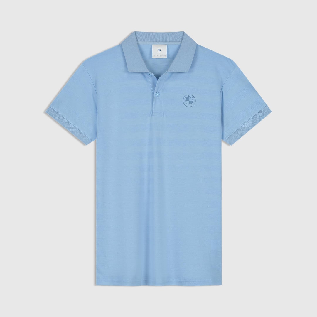View in full screen BMW Lifestyle Pixel Logo Polo Shirt - Men's Chambray 2