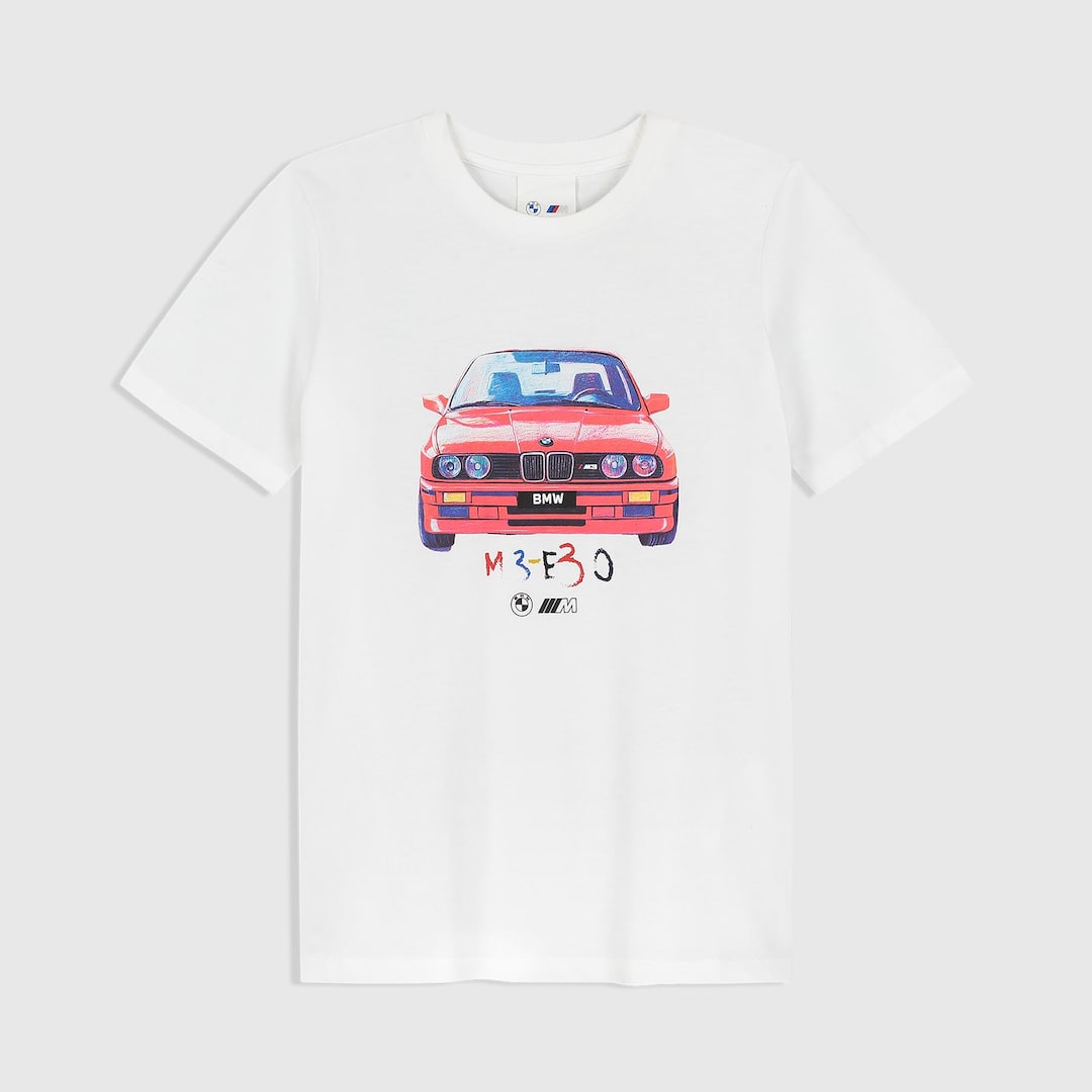 View in full screen BMW M Series M3 E30 T-Shirt - Kids White 1