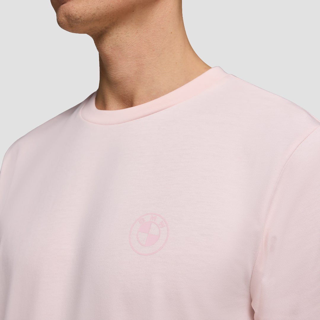 View in full screen BMW Lifestyle Pixel Logo T-Shirt  Primrose Pink 7