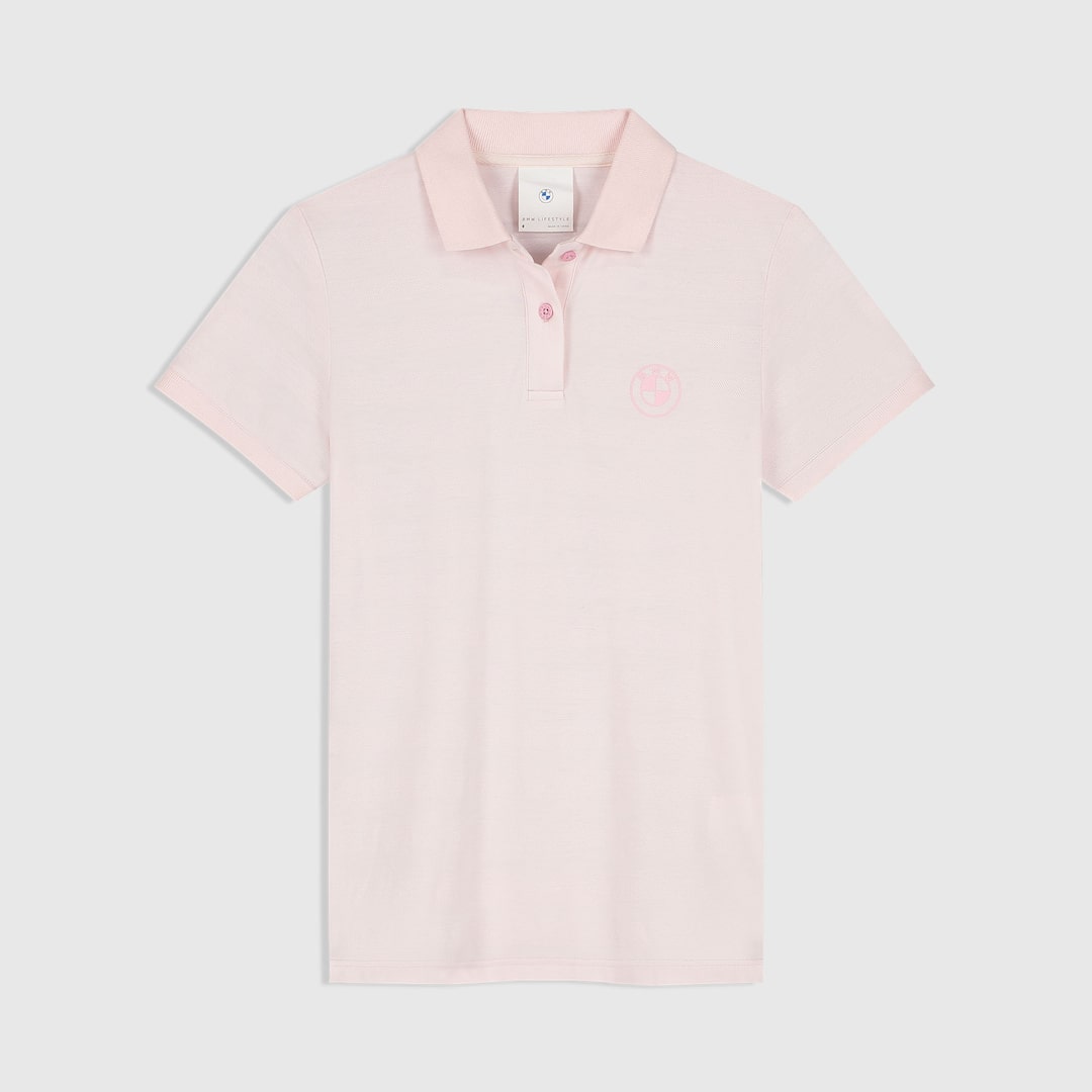 View in full screen BMW Lifestyle Pixel Logo Polo - Women's Primrose Pink 1