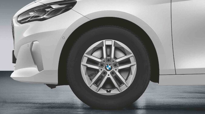BMW 16 Zoll Leichtmetallräder Doppelspeiche 186, Refined Silver 