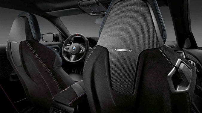 BMW M Performance Rückwand Alcantara/Carbon offenporig für 2er 