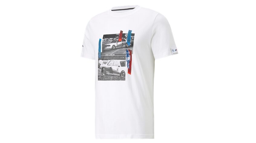 BMW M Motorsport Car Grafik T-Shirt Herren, weiß | BMW.de