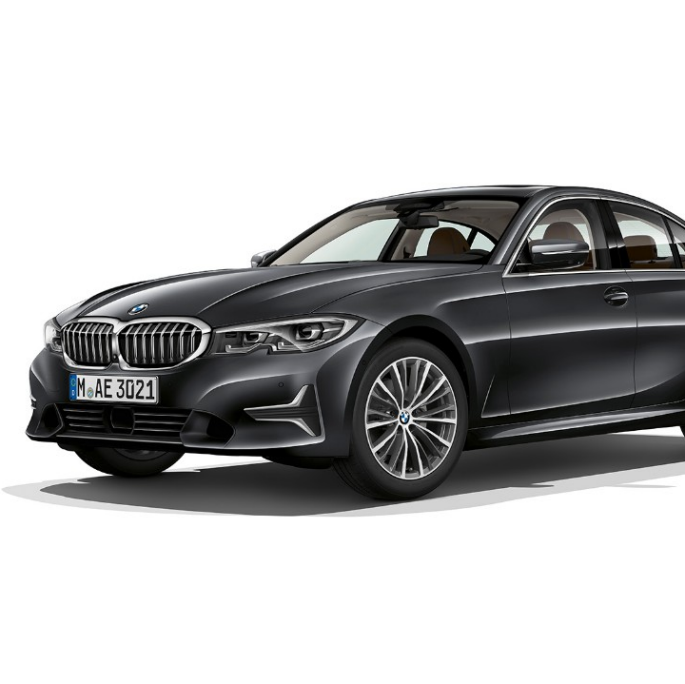 BMW 3er Limousine, Modell Luxury Line. Seitliche Standaufnahme der BMW 3er Limousine als Modell Luxury Line.